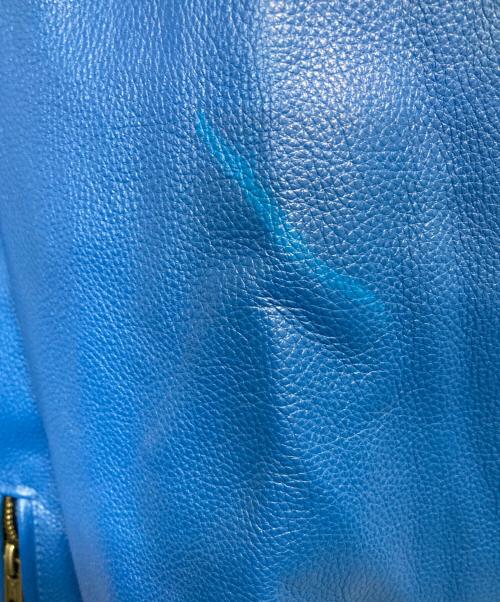 FORTIME（フォータイム）FORTIME (フォータイム) シングルライダースジャケット ブルー サイズ:Ｌの古着・服飾アイテム