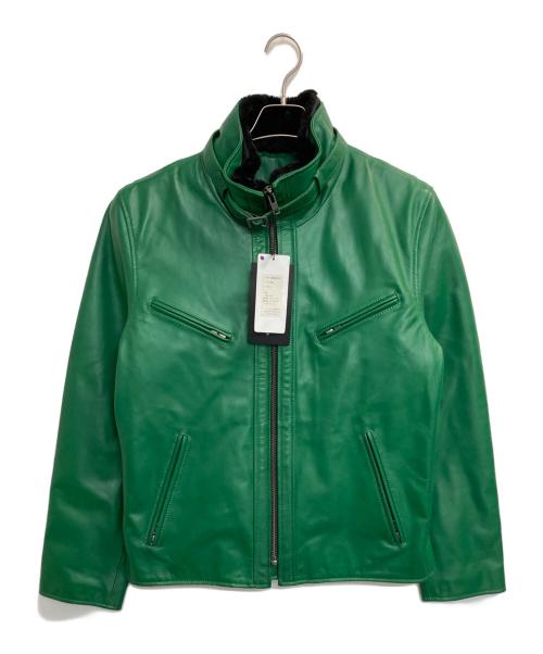 Liugoo Leathers（リューグーレザーズ）LIUGOO LEATHERS (リューグーレザーズ) ライナー付レザージャケット グリーン サイズ:Ｌの古着・服飾アイテム