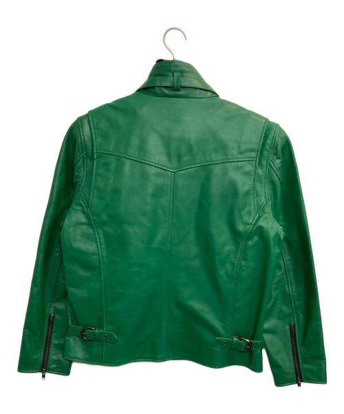 Liugoo Leathers（リューグーレザーズ）LIUGOO LEATHERS (リューグーレザーズ) ライナー付レザージャケット グリーン サイズ:Ｌの古着・服飾アイテム