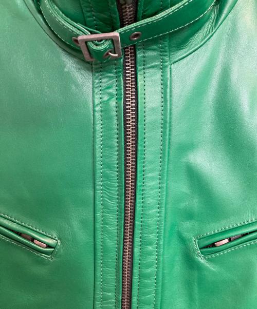 Liugoo Leathers（リューグーレザーズ）LIUGOO LEATHERS (リューグーレザーズ) ライナー付レザージャケット グリーン サイズ:Ｌの古着・服飾アイテム