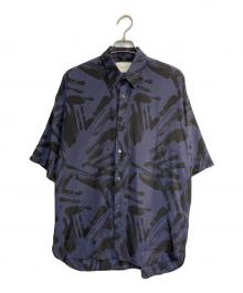 PUBLIC TOKYO（パブリックトウキョウ）の古着「総柄シャツ」｜ネイビー×ブラック