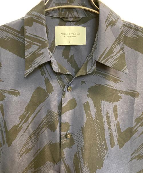 PUBLIC TOKYO（パブリックトウキョウ）PUBLIC TOKYO (パブリックトウキョウ) 総柄シャツ ネイビー×ブラック サイズ:1の古着・服飾アイテム