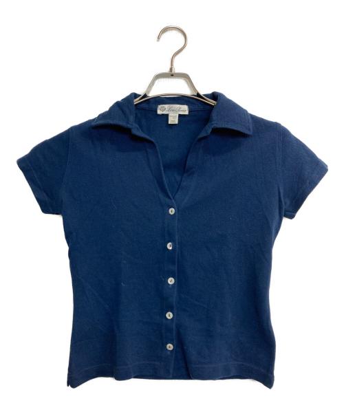 LORO PIANA（ロロピアーナ）LORO PIANA (ロロピアーナ) コットン鹿の子イタリアンカラーS/Sシャツ ネイビー サイズ:-の古着・服飾アイテム