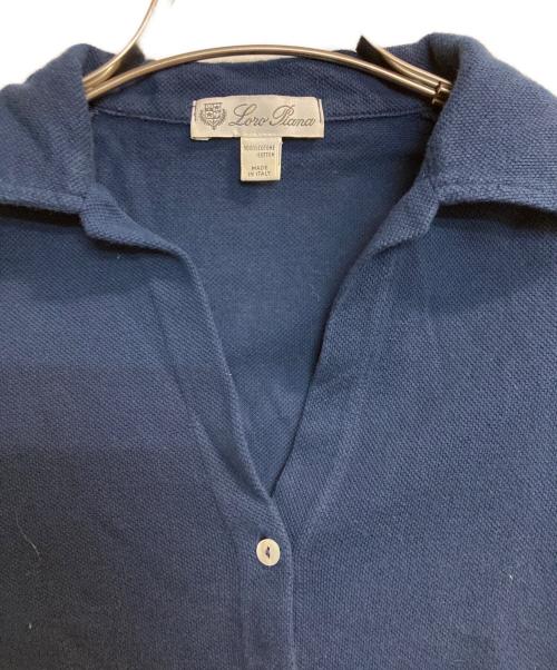 LORO PIANA（ロロピアーナ）LORO PIANA (ロロピアーナ) コットン鹿の子イタリアンカラーS/Sシャツ ネイビー サイズ:-の古着・服飾アイテム