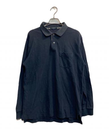 新品・未着用　Burberry ネイビー チェック襟 ポロシャツ　父の日 新品タグ付】バーバリー Burberry 半袖ポロシャツ ネイビー 襟チェック