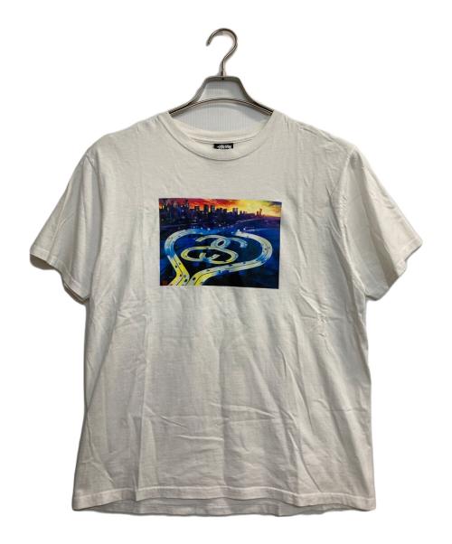 stussy（ステューシー）stussy (ステューシー) ハイウェイTee ホワイト サイズ:Ｍの古着・服飾アイテム