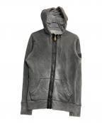 DIESELディーゼル）の古着「LEATHER PIPING ZIP PARKA」｜グレー
