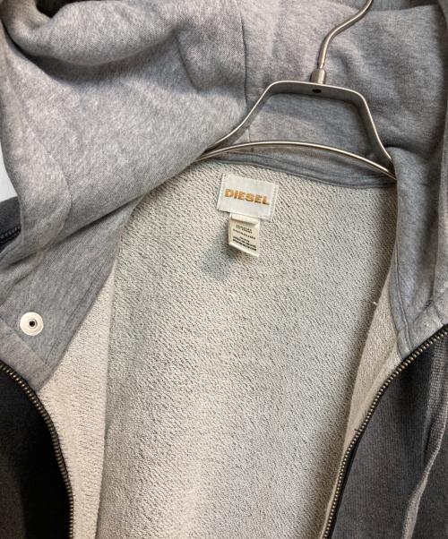 DIESEL（ディーゼル）DIESEL (ディーゼル) LEATHER PIPING ZIP PARKA グレー サイズ:Sの古着・服飾アイテム