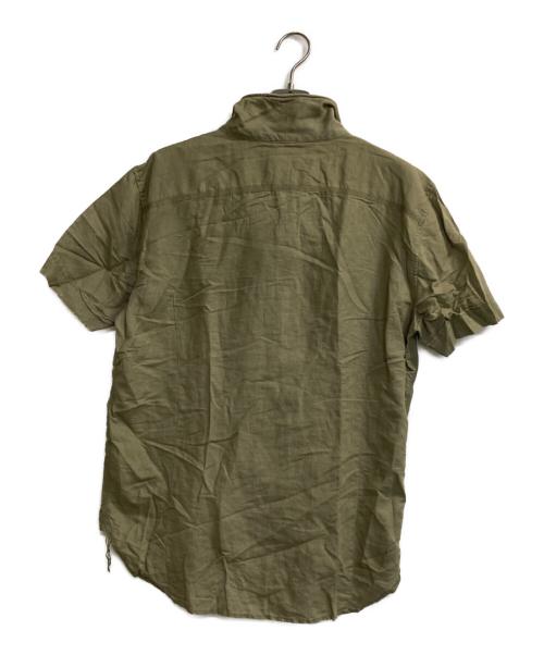 DIESEL（ディーゼル）DIESEL (ディーゼル) LINEN S/S WIRE COLLER SHIRTS オリーブ サイズ:ＸＬの古着・服飾アイテム