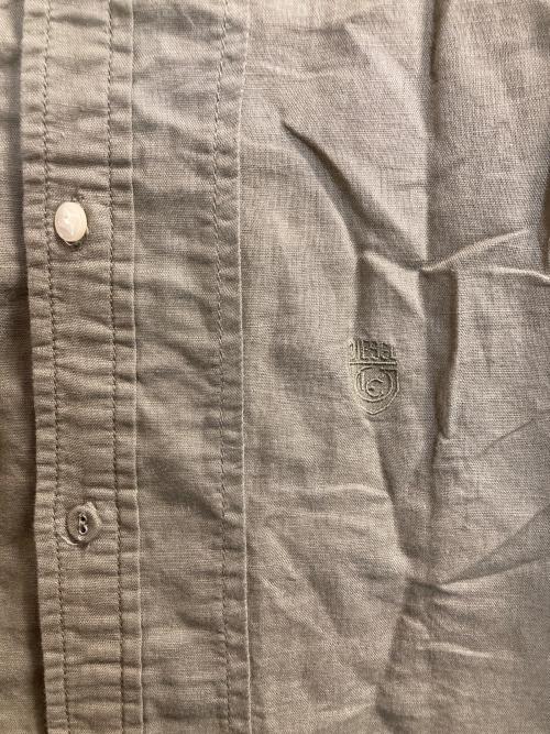 DIESEL（ディーゼル）DIESEL (ディーゼル) LINEN S/S WIRE COLLER SHIRTS オリーブ サイズ:ＸＬの古着・服飾アイテム