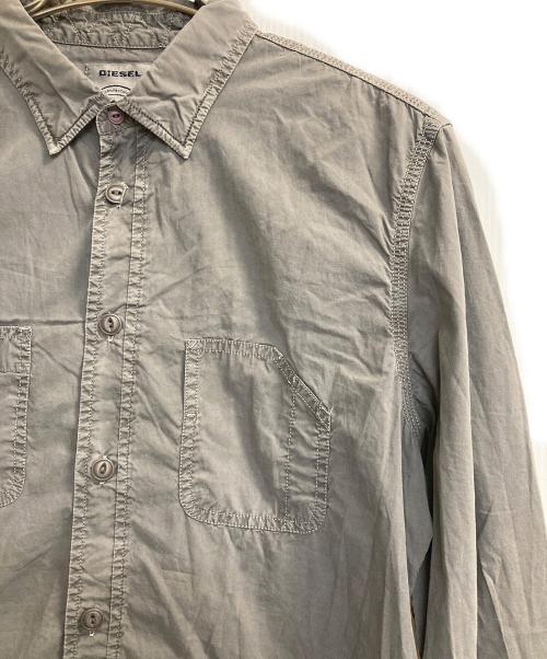 DIESEL（ディーゼル）DIESEL (ディーゼル) ショートポイントパッカリングシャツ グレー サイズ:Ｌの古着・服飾アイテム