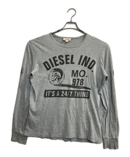 DIESEL（ディーゼル）DIESEL (ディーゼル) ブレイブマンL/S T-SHIRTS グレー サイズ:Mの古着・服飾アイテム