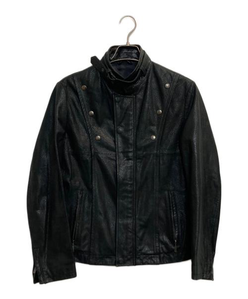 HIGH STREET（ハイ ストリート）HIGH STREET (ハイ ストリート) ダブルジップゴートレザージャケット ブラック サイズ:Ｍの古着・服飾アイテム