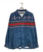 NEIGHBORHOODネイバーフッド）の古着「MASK PRINT SHIRT LS」｜ネイビー