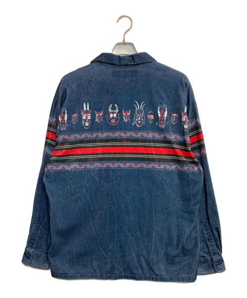 NEIGHBORHOOD（ネイバーフッド）NEIGHBORHOOD (ネイバーフッド) MASK PRINT SHIRT LS ネイビー サイズ:LARGEの古着・服飾アイテム