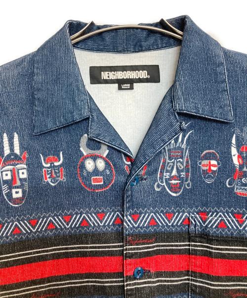 NEIGHBORHOOD（ネイバーフッド）NEIGHBORHOOD (ネイバーフッド) MASK PRINT SHIRT LS ネイビー サイズ:LARGEの古着・服飾アイテム