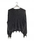 DANKE SCHONダンケ シェーン）の古着「PIGMENT STONEWASH DAMAGE AZE CREWNECK」｜ブラック