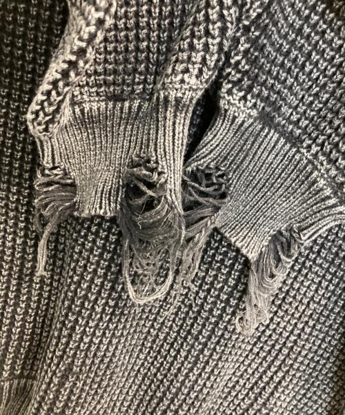 DANKE SCHON（ダンケ シェーン）Danke schon (ダンケ シェーン) PIGMENT STONEWASH DAMAGE AZE CREWNECK ブラック サイズ:Ⅼの古着・服飾アイテム
