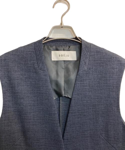 SOEJU（ソージュ）SOEJU (ソージュ) ツィーディージャカードジレ ネイビー サイズ:Mの古着・服飾アイテム
