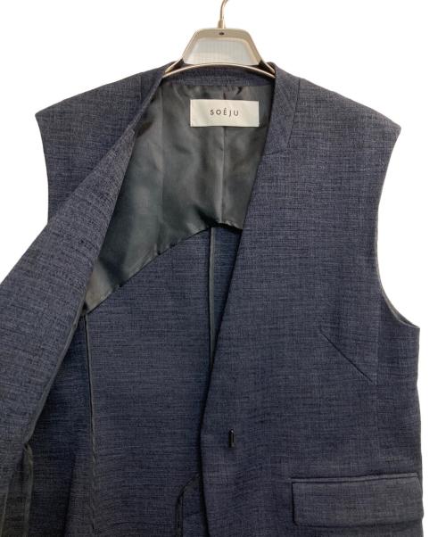 SOEJU（ソージュ）SOEJU (ソージュ) ツィーディージャカードジレ ネイビー サイズ:Mの古着・服飾アイテム
