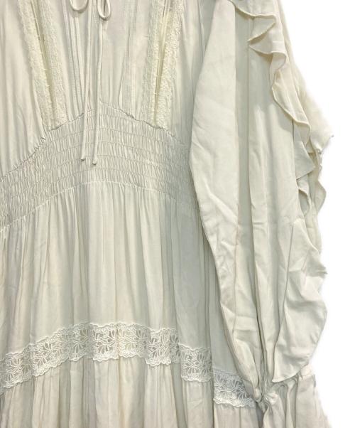 COCODEAL（ココディール）COCODEAL (ココディール) ラッフルレーストリムワンピース アイボリー サイズ:2の古着・服飾アイテム