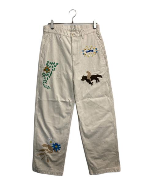 MONKEY TIME（モンキータイム）MONKEY TIME (モンキータイム) エンブロイダリーワークパンツ アイボリー サイズ:M 未使用品の古着・服飾アイテム