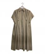 MIELI INVARIANTミエリインヴァリアント）の古着「WIDE TUCK SHIRT DRESS」｜ベージュ