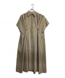 MIELI INVARIANT（ミエリインヴァリアント）の古着「WIDE TUCK SHIRT DRESS」｜ベージュ
