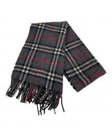 Burberry's（バーバリーズ）の古着「チェックマフラー」｜ブラック×グレー