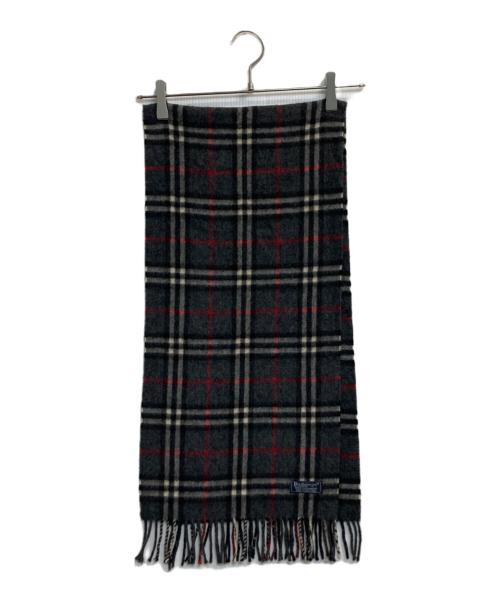 Burberry's（バーバリーズ）Burberry's (バーバリーズ) チェックマフラー ブラック×グレーの古着・服飾アイテム