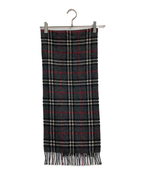 Burberry's（バーバリーズ）Burberry's (バーバリーズ) チェックマフラー ブラック×グレーの古着・服飾アイテム