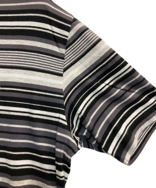 BURBERRY BLACK LABEL（バーバリーブラックレーベル）BURBERRY BLACK LABEL (バーバリーブラックレーベル) Vネックボーダーカットソー グレー×ブラック サイズ:2の古着・服飾アイテム