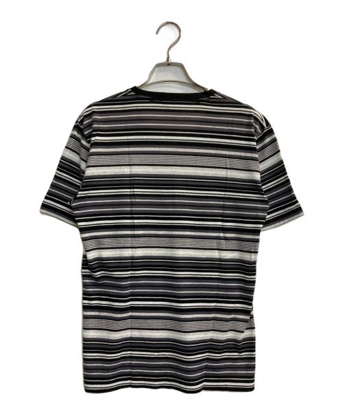 BURBERRY BLACK LABEL（バーバリーブラックレーベル）BURBERRY BLACK LABEL (バーバリーブラックレーベル) Vネックボーダーカットソー グレー×ブラック サイズ:2の古着・服飾アイテム
