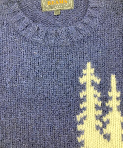 BEAMS PLUS（ビームスプラス）BEAMS PLUS (ビームスプラス) ホワイトベアーニット ホワイト×ネイビー サイズ:Ⅼの古着・服飾アイテム