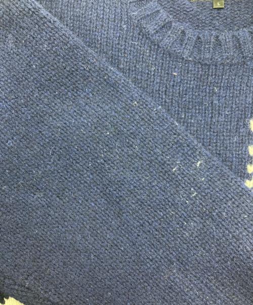 BEAMS PLUS（ビームスプラス）BEAMS PLUS (ビームスプラス) ホワイトベアーニット ホワイト×ネイビー サイズ:Ⅼの古着・服飾アイテム