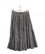 tricot COMME des GARCONSトリココムデギャルソン）の古着「ギンガムチェックフレアスカート」｜ホワイト