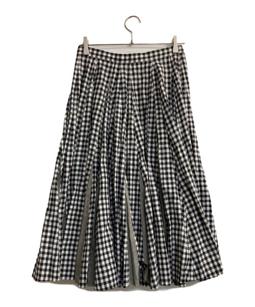 tricot COMME des GARCONS（トリココムデギャルソン）tricot COMME des GARCONS (トリココムデギャルソン) ギンガムチェックフレアスカート ホワイト サイズ:Ｍの古着・服飾アイテム