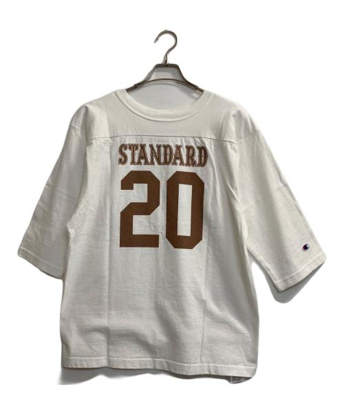 Champion（チャンピオン）Champion (チャンピオン) STANDARD CALIFORNIA (スタンダードカリフォルニア) フットボール Tシャツ MADE IN USA ホワイト サイズ:Ｌの古着・服飾アイテム