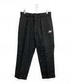 Dickies×WIND AND SEAディッキーズ×ウィンダンシー）の古着「センタープレスワイドワークパンツ」｜ブラック