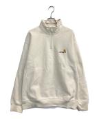 CarHarttカーハート）の古着「HALF ZIP AMERICAN SCRIPT SWEAT」｜アイボリー
