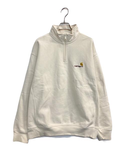 CarHartt（カーハート）CarHartt (カーハート) HALF ZIP AMERICAN SCRIPT SWEAT アイボリー サイズ:Ｌの古着・服飾アイテム