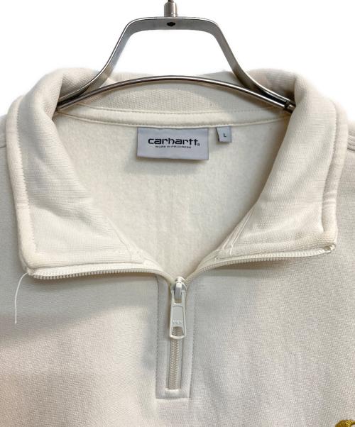 CarHartt（カーハート）CarHartt (カーハート) HALF ZIP AMERICAN SCRIPT SWEAT アイボリー サイズ:Ｌの古着・服飾アイテム