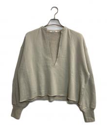 Whim Gazette（ウィムガゼット）の古着「スウェットVネックプルオーバー2」｜ベージュ