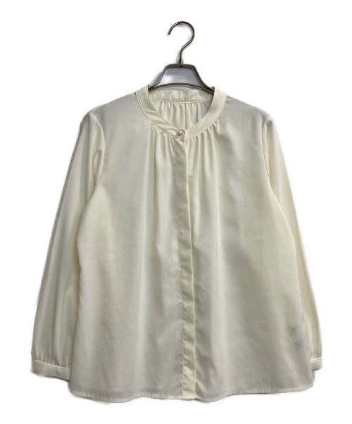NOLLEY'S（ノーリーズ）NOLLEY'S (ノーリーズ) パールボタンバンドカラーブラウス アイボリー サイズ:38の古着・服飾アイテム