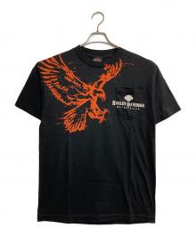 HARLEY-DAVIDSON（ハーレーダビッドソン）の古着「プリントTシャツ」｜ブラック×オレンジ