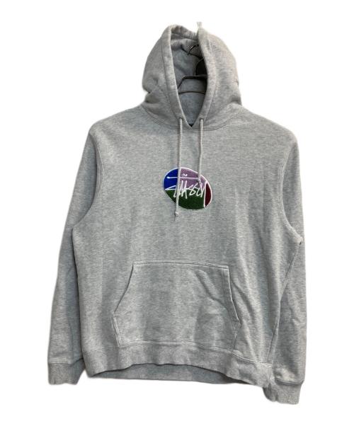 stussy（ステューシー）stussy (ステューシー) プルオーバーパーカー グレー サイズ:Ⅼの古着・服飾アイテム