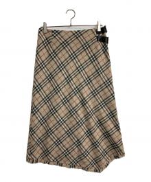 BURBERRY LONDON（バーバリーロンドン）の古着「ウールチェックスカート」｜ベージュ