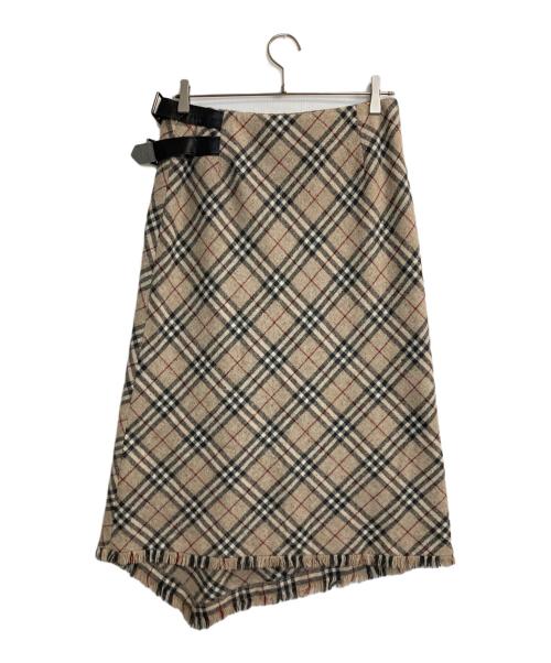 BURBERRY LONDON（バーバリーロンドン）BURBERRY LONDON (バーバリーロンドン) ウールチェックスカート ベージュ サイズ:42の古着・服飾アイテム