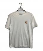 maison kitsuneメゾンキツネ）の古着「ピースキツネワッペンカットソー」｜ホワイト