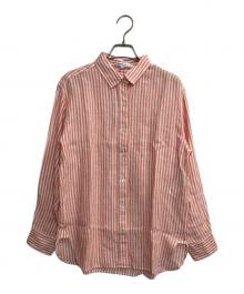 23区（ニジュウサンク）の古着「LIBECO ベーシック シャツ」｜ホワイト×オレンジ